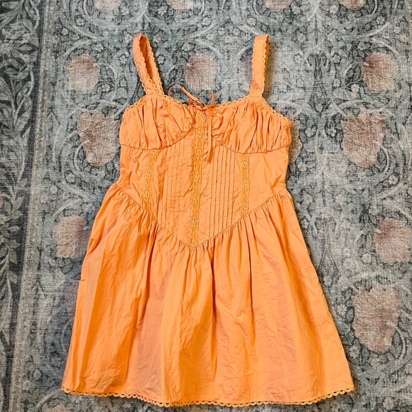 Orange Drop Waist Corset Mini Dress - Picture 5 of 5